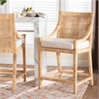 bali & pari Alexis Natural Rattan Counter Stool - Handcrafted Counter Chair