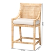 bali & pari Alexis Natural Rattan Counter Stool - Handcrafted Counter Chair