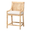 bali & pari Alexis Natural Rattan Counter Stool - Handcrafted Counter Chair