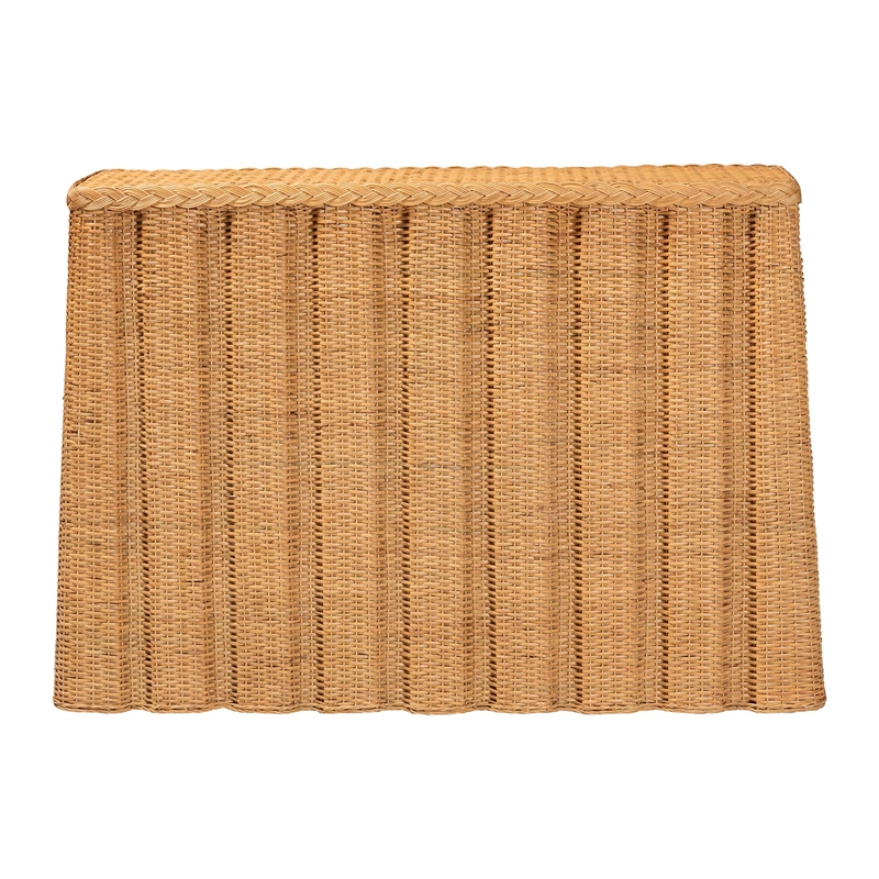 bali & pari Andrea Natural Rattan Console Table - Handwoven Wicker Accent Table
