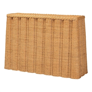 bali & pari Andrea Natural Rattan Console Table - Handwoven Wicker Accent Table
