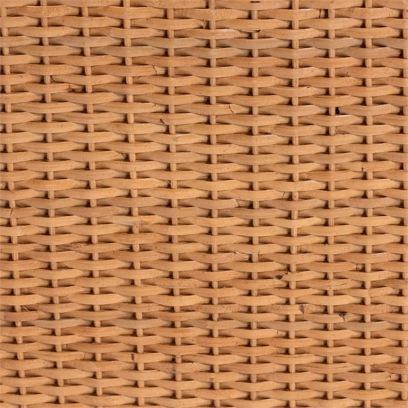 bali & pari Andrea Natural Rattan End Table - Handwoven Wicker Accent Table