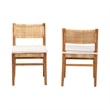 bali & pari Chatura Natural Rattan and Wood 2-Piece Dining Side Chair Set