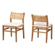 bali & pari Chatura Natural Rattan and Wood 2-Piece Dining Side Chair Set
