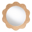 bali & pari Makoto Scalloped Natural Rattan Wall Mirror Wicker Round Frame