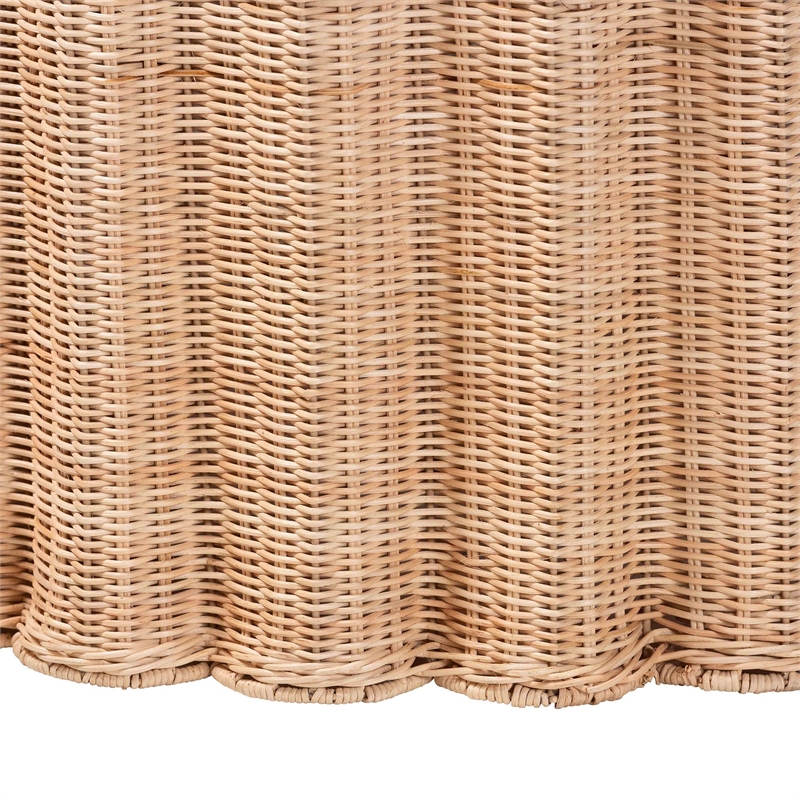 bali & pari Kensley Natural Rattan Coffee Table Handwoven Round Accent Table