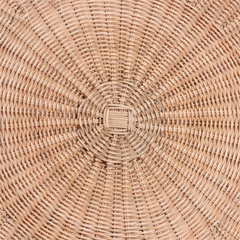 bali & pari Kensley Natural Rattan Coffee Table Handwoven Round Accent Table