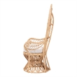 bali & pari Kimiko Natural Rattan Peacock Chair with Cushion Wicker Accent Chair