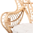 bali & pari Kimiko Natural Rattan Peacock Chair with Cushion Wicker Accent Chair