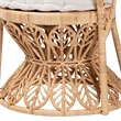 bali & pari Kimiko Natural Rattan Peacock Chair with Cushion Wicker Accent Chair