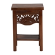 bali & pari Alexandra Handcarved Mahogany Wood Nightstand Accent Table