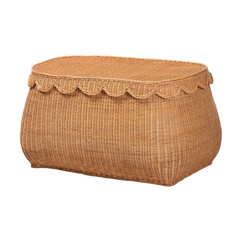 bali & pari Ayleen Natural Rattan Basket Set with Scalloped Lids Storage Boxes