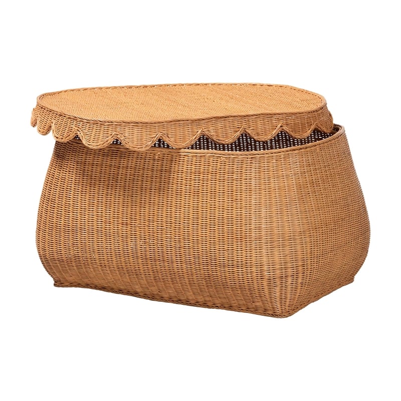 bali & pari Ayleen Natural Rattan Basket Set with Scalloped Lids Storage Boxes