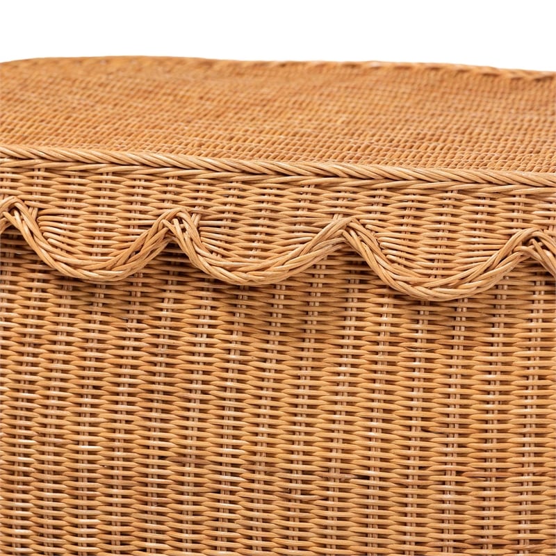 bali & pari Ayleen Natural Rattan Basket Set with Scalloped Lids Storage Boxes