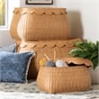 bali & pari Ayleen Natural Rattan Basket Set with Scalloped Lids Storage Boxes