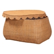 bali & pari Ayleen Natural Rattan Basket with Scalloped Lid Storage Box Large