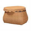 bali & pari Ayleen Natural Rattan Basket with Scalloped Lid Storage Box Medium