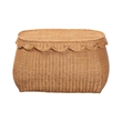 bali & pari Ayleen Natural Rattan Basket with Scalloped Lid Storage Box Medium