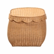 bali & pari Ayleen Natural Rattan Basket with Scalloped Lid Storage Box Medium