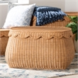 bali & pari Ayleen Natural Rattan Basket with Scalloped Lid Storage Box Medium