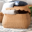 bali & pari Ayleen Natural Rattan Basket with Scalloped Lid Storage Box Medium