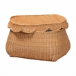 bali & pari Ayleen Natural Rattan Basket with Scalloped Lid Storage Box Small