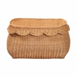 bali & pari Ayleen Natural Rattan Basket with Scalloped Lid Storage Box Small
