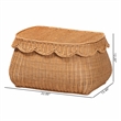 bali & pari Ayleen Natural Rattan Basket with Scalloped Lid Storage Box Small