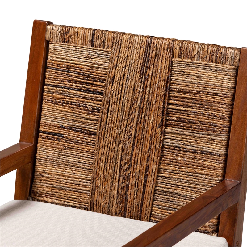 bali & pari Chabela 2-Piece Seagrass Armchairs Wood Dining Chair Medium Brown