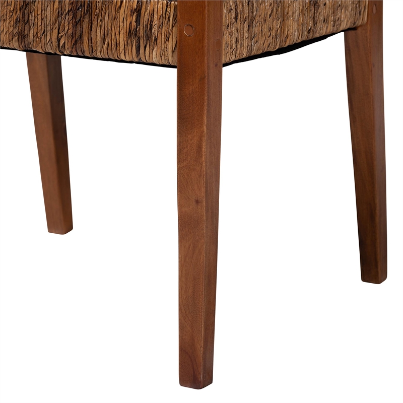 bali & pari Chabela 2-Piece Seagrass Armchairs Wood Dining Chair Medium Brown