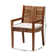 bali & pari Chabela 2-Piece Seagrass Armchairs Wood Dining Chair Medium Brown