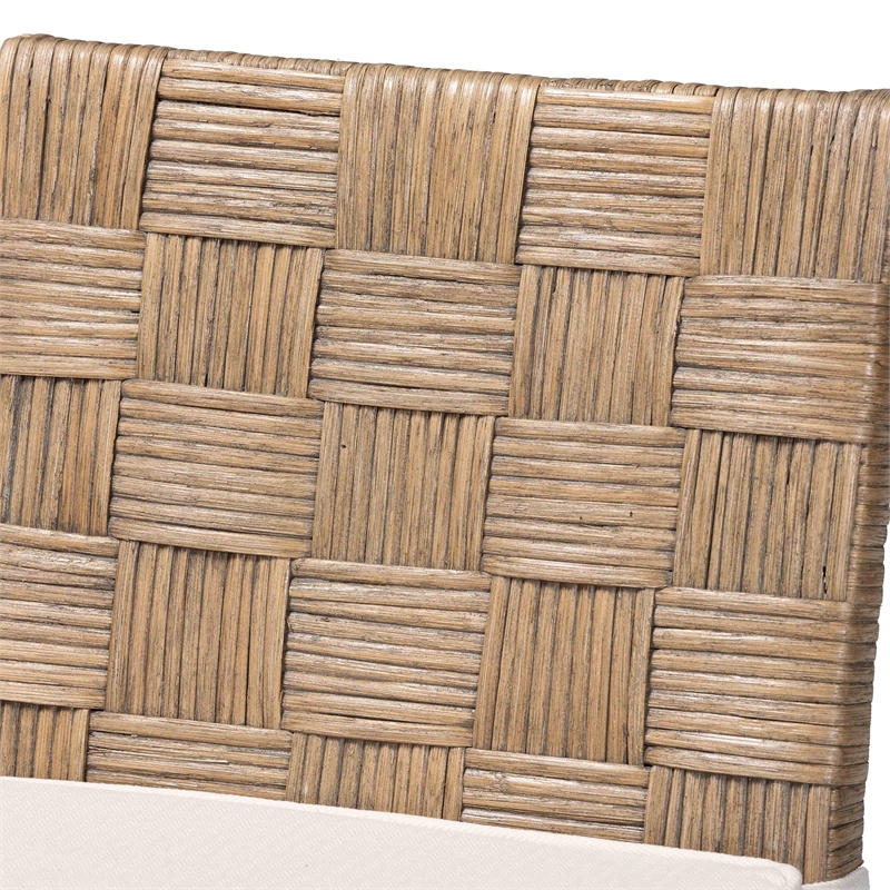 bali & pari Fatima Natural Rattan Counter Stool with Cushion Handwoven Stool