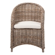 bali & pari Amanda Natural Rattan Armchair Handwoven Wicker Barrel Chair