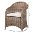 bali & pari Amanda Natural Rattan Armchair Handwoven Wicker Barrel Chair