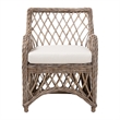 bali & pari Debra Natural Rattan Armchair Handwoven Open-Weave Wicker Armchair