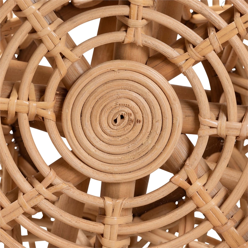 bali & pari Nafisa Natural Rattan Peacock Chair Handwoven Wicker Accent Chair