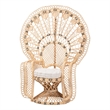 bali & pari Nafisa Natural Rattan Peacock Chair Handwoven Wicker Accent Chair