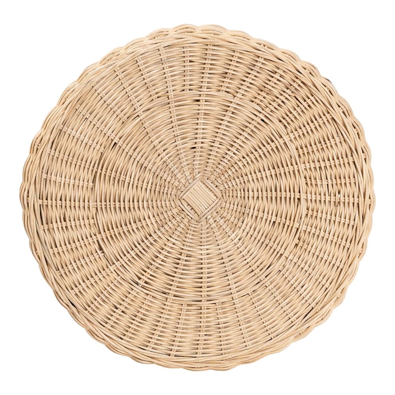 bali & pari Natala Rattan End Table Handwoven Wicker Tulip Accent Table