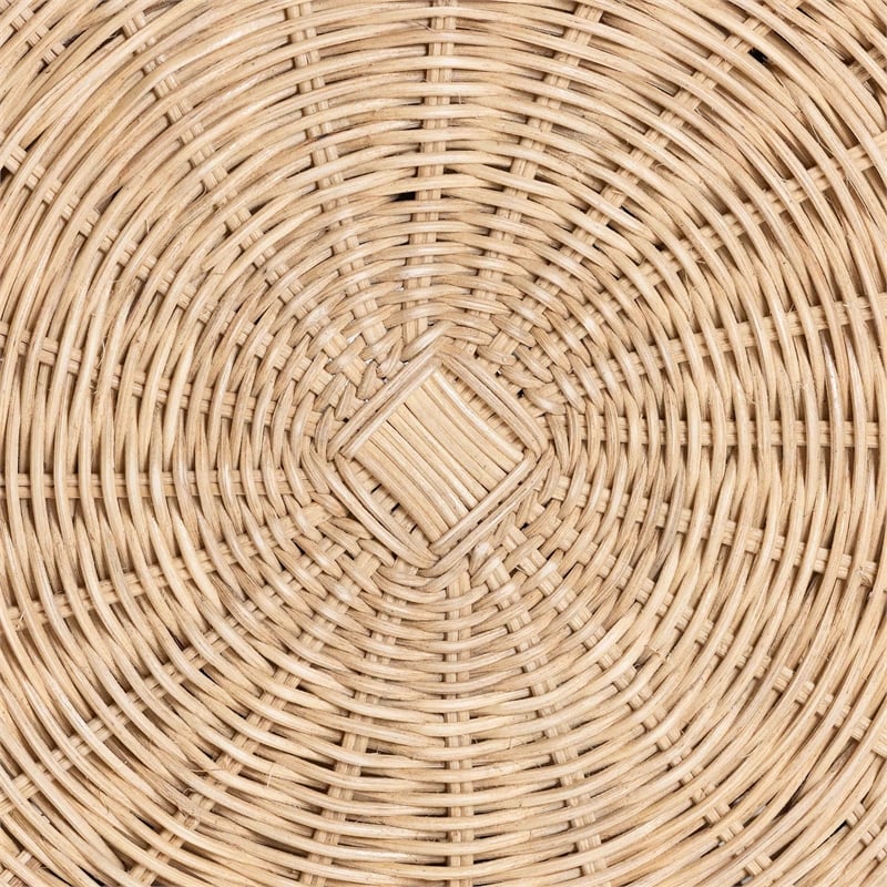 bali & pari Natala Rattan End Table Handwoven Wicker Tulip Accent Table