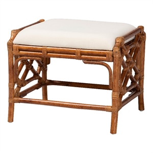 bali & pari Morley Marbled Tortoise Natural Rattan Ottoman