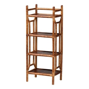 bali & pari Basile Marbled Tortoise Natural Rattan Display Shelf