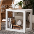 bali & pari Oaklynn Natural Grasscloth End Table Two-Tier Accent Table White