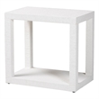bali & pari Oaklynn Natural Grasscloth End Table Two-Tier Accent Table White