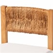 bali & pari Pava Woven Seagrass Counter Stool Solid Mahogany Wood Stool