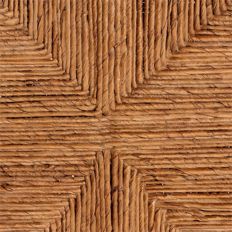 bali & pari Pava Woven Seagrass Counter Stool Solid Mahogany Wood Stool