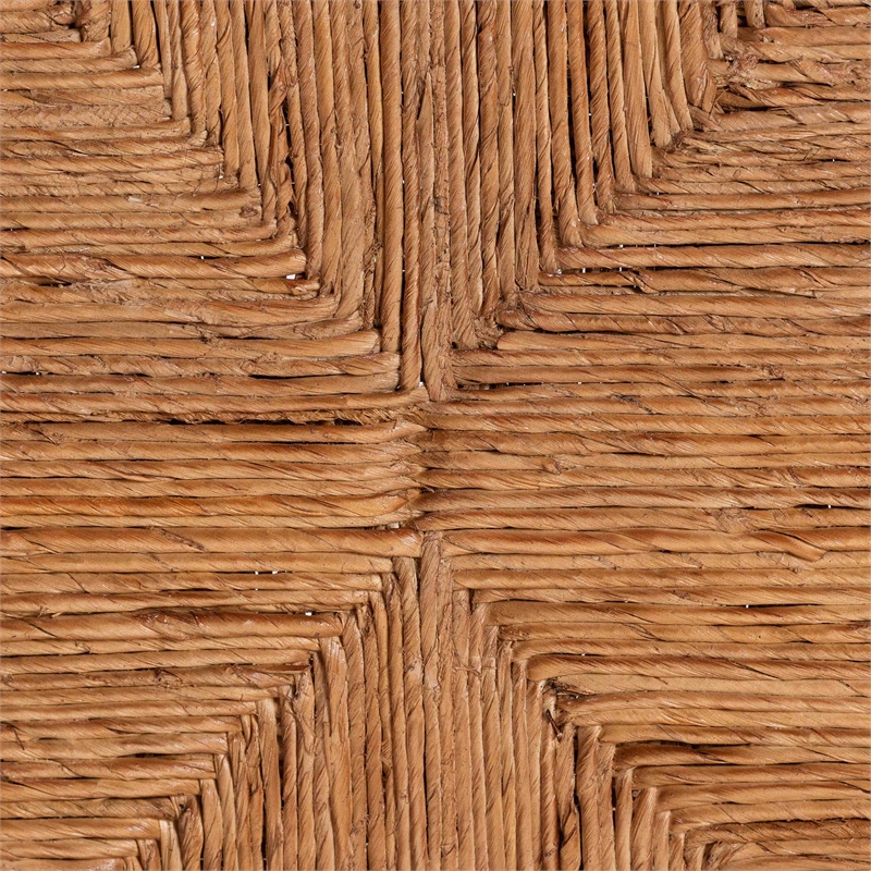 bali & pari Pava Woven Seagrass Bar Stool Solid Mahogany Wood Stool