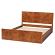 bali & pari Fuentes Real Burl Wood Bed Frame Low-Profile Platform Bed Queen
