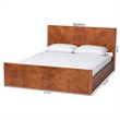 bali & pari Fuentes Real Burl Wood Bed Frame Low-Profile Platform Bed Queen