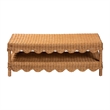 bali & pari Oteria Natural Rattan Coffee Table Handwoven Wicker Cocktail Table