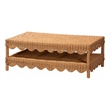 bali & pari Oteria Natural Rattan Coffee Table Handwoven Wicker Cocktail Table